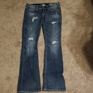 Silver Pioneer jeans 30 x 33 long flare 30x33